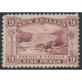 NEW ZEALAND - 1899 9d rosy purple Pink Terrace, perf. 11:11, no watermark, MH – SG # 267a NEW ZEALAND - 1899 9d rosy purple Pink Terrace, perf. 11:11, no watermark, MH – SG # 267a