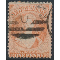 NEW ZEALAND - 1866 1d orange-vermilion QV Chalon, perf. 12½, star watermark, used – SG # 111