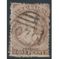 NEW ZEALAND - 1873 1d brown QV Chalon, perf. 12½, star watermark, used – SG # 132a NEW ZEALAND - 1873 1d brown QV Chalon, perf. 12½, star watermark, used – SG # 132a