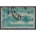NEW ZEALAND - 1899 2/- blue-green Milford Sound, no watermark, perf. 11:11, used – SG # 269 NEW ZEALAND - 1899 2/- blue-green Milford Sound, no watermark, perf. 11:11, used – SG # 269