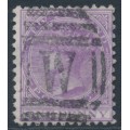 NEW ZEALAND - 1878 1d mauve-lilac QV (1st Sideface), NZ star watermark, perf. 12:11½, used – SG # 180 NEW ZEALAND - 1878 1d mauve-lilac QV (1st Sideface), NZ star watermark, perf. 12:11½, used – SG # 180