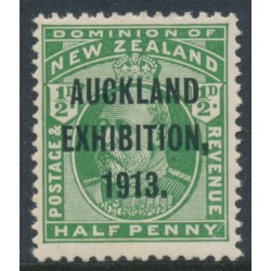 NEW ZEALAND - 1913 ½d deep green KEVII, Auckland Exhibition overprint, MH – SG # 412