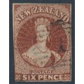 NEW ZEALAND - 1863 6d red-brown QV Chalon, imperforate, star watermark, used – SG # 43 NEW ZEALAND - 1863 6d red-brown QV Chalon, imperforate, star watermark, used – SG # 43