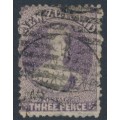 NEW ZEALAND - 1867 3d lilac QV Chalon, perf. 12½, star watermark, used – SG # 117 NEW ZEALAND - 1867 3d lilac QV Chalon, perf. 12½, star watermark, used – SG # 117
