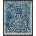 NEW ZEALAND - 1898 8d indigo Maori War Canoe, perf. 15, no watermark, used – SG # 255 NEW ZEALAND - 1898 8d indigo Maori War Canoe, perf. 15, no watermark, used – SG # 255
