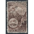 NEW ZEALAND - 1903 5d deep brown Mt. Ruapehu, perf. 11, reversed watermark, used – SG # 311a NEW ZEALAND - 1903 5d deep brown Mt. Ruapehu, perf. 11, reversed watermark, used – SG # 311a