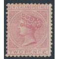 NEW ZEALAND - 1878 2d rose QV (1st Sideface), NZ star watermark, perf. 12:11½, MH – SG # 181 NEW ZEALAND - 1878 2d rose QV (1st Sideface), NZ star watermark, perf. 12:11½, MH – SG # 181