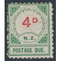 NEW ZEALAND - 1899 4d vermilion/green Postage Due, MH – SG # D16