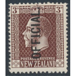 NEW ZEALAND - 1919 3d chocolate KGV, overprinted OFFICIAL, MH – SG # O93