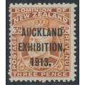 NEW ZEALAND - 1913 3d chestnut KEVII, Auckland Exhibition overprint, MH – SG # 414