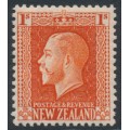 NEW ZEALAND - 1915 1/- vermilion KGV definitive, perf. 14:13½, MNH – SG # 430