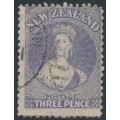 NEW ZEALAND - 1867 3d lilac QV Chalon, perf. 12½, star watermark, used – SG # 117 NEW ZEALAND - 1867 3d lilac QV Chalon, perf. 12½, star watermark, used – SG # 117
