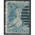 NEW ZEALAND - 1872 6d pale blue QV Chalon, perf. 12½, star watermark, used – SG # 136 NEW ZEALAND - 1872 6d pale blue QV Chalon, perf. 12½, star watermark, used – SG # 136