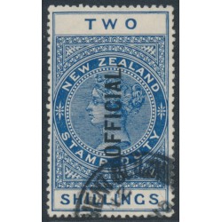 NEW ZEALAND - 1915 2/- deep blue Stamp Duty, o/p OFFICIAL, used – SG # O85