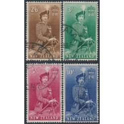 NEW ZEALAND - 1954 2/6 to 10/- QEII on Horse set of 4, used – SG # 733d-736
