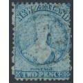 NEW ZEALAND - 1864 2d pale blue QV Chalon, perf. 12½, star watermark, used – SG # 113 NEW ZEALAND - 1864 2d pale blue QV Chalon, perf. 12½, star watermark, used – SG # 113