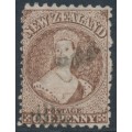 NEW ZEALAND - 1871 1d reddish brown QV Chalon, perf. 10:12½, star watermark, used – SG # 128 NEW ZEALAND - 1871 1d reddish brown QV Chalon, perf. 10:12½, star watermark, used – SG # 128