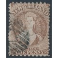NEW ZEALAND - 1871 1d brown QV Chalon, perf. 10:12½, star watermark, used – SG # 128 NEW ZEALAND - 1871 1d brown QV Chalon, perf. 10:12½, star watermark, used – SG # 128