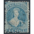 NEW ZEALAND - 1872 6d blue QV Chalon, perf. 12½, star watermark, used – SG # 135 NEW ZEALAND - 1872 6d blue QV Chalon, perf. 12½, star watermark, used – SG # 135