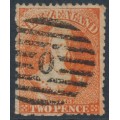 NEW ZEALAND - 1873 2d vermilion QV Chalon, retouched, perf. 12½, no watermark, used – SG # 138a NEW ZEALAND - 1873 2d vermilion QV Chalon, retouched, perf. 12½, no watermark, used – SG # 138a