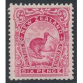 NEW ZEALAND - 1908 6d carmine-pink Kiwi, perf. 14:15, single watermark, MNH – SG # 384 NEW ZEALAND - 1908 6d carmine-pink Kiwi, perf. 14:15, single watermark, MNH – SG # 384