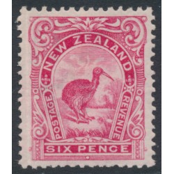 NEW ZEALAND - 1908 6d carmine-pink Kiwi, perf. 14:15, single watermark, MNH – SG # 384 NEW ZEALAND - 1908 6d carmine-pink Kiwi, perf. 14:15, single watermark, MNH – SG # 384