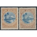 NEW ZEALAND - 1898 1d Lake Taupo, both shades, no watermark, MH – SG # 247+247d NEW ZEALAND - 1898 1d Lake Taupo, both shades, no watermark, MH – SG # 247+247d