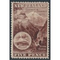 NEW ZEALAND - 1898 5d sepia Otira Gorge, perf. 14½, no watermark, MH – SG # 253 NEW ZEALAND - 1898 5d sepia Otira Gorge, perf. 14½, no watermark, MH – SG # 253