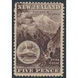 NEW ZEALAND - 1898 5d purple-brown Otira Gorge, perf. 15, no watermark, MH – SG # 253a