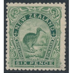 NEW ZEALAND - 1898 6d green Kiwi, perf. 15, no watermark, MH – SG # 254