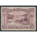 NEW ZEALAND - 1898 9d purple Pink Terrace, no watermark, perf. 15, MH – SG # 256 NEW ZEALAND - 1898 9d purple Pink Terrace, no watermark, perf. 15, MH – SG # 256