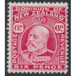NEW ZEALAND - 1910 6d carmine KEVII, perf. 14:14½, MH – SG # 392