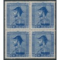 NEW ZEALAND - 1926 2/- deep blue KGV (Admiral), block of 4, MH – SG # 466w