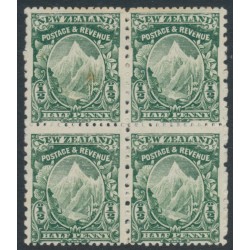 NEW ZEALAND - 1901 ½d green Mt. Cook, perf. 14:11, block of 4, MNG – SG # 281