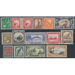 NEW ZEALAND - 1935 ½d to 3/- Definitives set, single watermark, MH – SG # 556-569