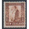 NEW ZEALAND - 1936 1½d red-brown Maori Woman, inverted & reversed wmk, MH – SG # 558ay