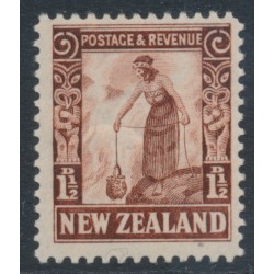 NEW ZEALAND - 1936 1½d red-brown Maori Woman, inverted & reversed wmk, MH – SG # 558ay