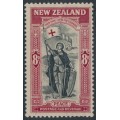 NEW ZEALAND - 1946 8d black/red St. George, pre-printing paper fold, MNH – SG # 675