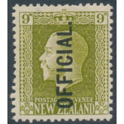 NEW ZEALAND - 1925 9d sage-green KGV, overprinted OFFICIAL, MH – SG # O104