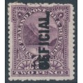 NEW ZEALAND - 1907 2d purple Pembroke Peak, o/p  OFFICIAL, MH – SG # O61a