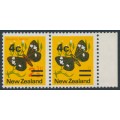 NEW ZEALAND - 1971 4c on 2½c Butterfly, missing red colour, MNH – SG # 957a