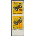 NEW ZEALAND - 1971 4c on 2½c Butterfly, pair with and without o/p, MNH – SG # 957b