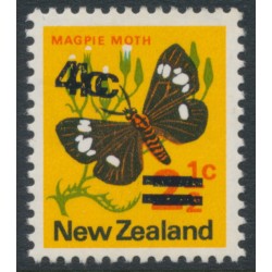 NEW ZEALAND - 1972 4c on 2½c Butterfly, double overprint, MNH – SG # 957cf