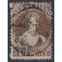 NEW ZEALAND - 1864 6d red-brown QV Chalon, perf. 12½, star watermark, used – SG # 122