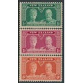 NEW ZEALAND - 1935 ½d to 6d KGV Silver Jubilee set of 3, MNH – SG # 573-575