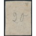 NEW ZEALAND - 1857 6d pale brown QV Chalon, imperforate, no wmk, used – SG # 14