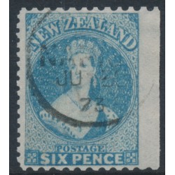 NEW ZEALAND - 1871 6d blue QV Chalon, perf. 10:12½, star watermark, used – SG # 131a