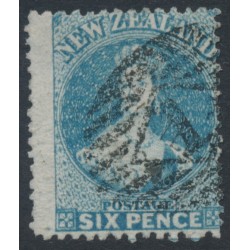 NEW ZEALAND - 1872 6d blue QV Chalon, perf. 12½, star watermark, used – SG # 135