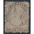 NEW ZEALAND - 1873 1d brown QV Chalon, perf. 12½, no watermark, used – SG # 137