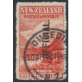 NEW ZEALAND - 1911 5/- red Mt Cook, upright watermark, o/p OFFICIAL, used – SG # O67a